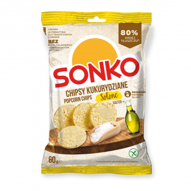 SONKO Chipsy kukurydziane - SOLONE 60g / 20 - Produkt niezgodny