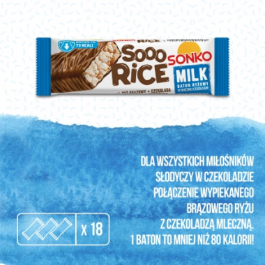 SONKO Baton ryżowy w mlecznej czekoladzie 16g / 18 - Produkt niezgodny