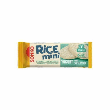 SONKO Mini Wafle ryżowe w polewie jogurtowej 27g / 12 -Produkt niezgodny - DATA WAŻNOŚCI 24.06.24R.