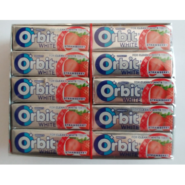 Gumy Orbit  - White Strawberry - drażetki 30x10szt / 30