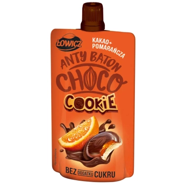 Łowicz - Antybaton Mus CHOCO COOKIE - czekoladowy z pomarańczą + kakao 100g / 12 - DATA WAŻNOŚCI 31.05.24R.